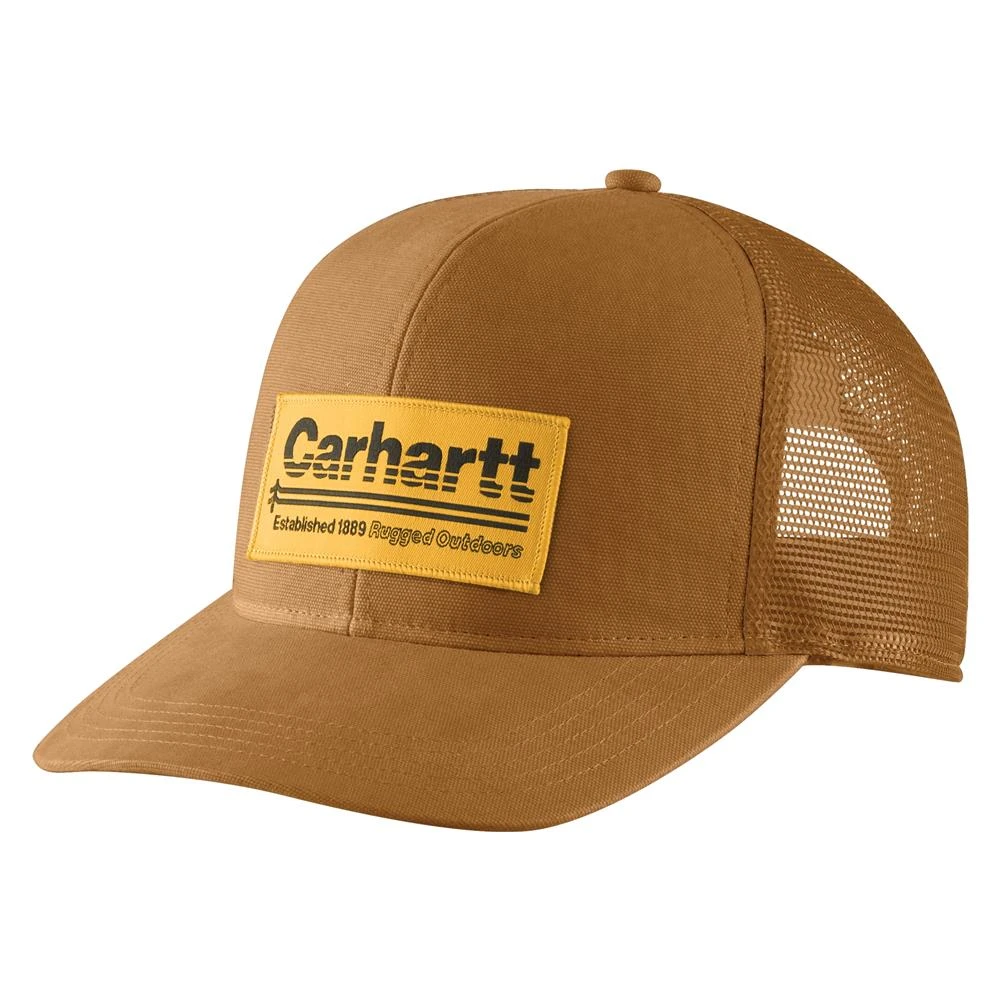 Men's Carhartt Canvas Mesh-Back Outdoors Patch Cap 1 Men's Carhartt Canvas Mesh-Back Outdoors Patch Cap