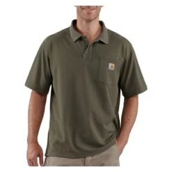 Men's Carhartt Contractor's Work Polo -Carhartts Clothing Store 0 1001 carhartt contractors work polo moss