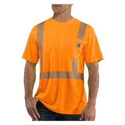 Men's Carhartt Force Hi-Vis Class 2 T-Shirt -Carhartts Clothing Store 0 1001 carhartt force hi vis class 2 t shirt brite orange