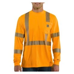Men's Carhartt Force Hi-Vis Class 3 Long Sleeve T-Shirt -Carhartts Clothing Store 0 1001 carhartt force hi vis class 3 long sleeve t shirt brite orange