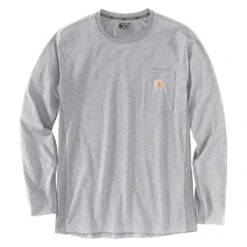 Men's Carhartt Force Long Sleeve Pocket T-Shirt 12 Men's Carhartt Force Long Sleeve Pocket T-Shirt -Carhartts Clothing Store 0 1001 carhartt force long sleeve pocket t shirt heather gray