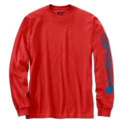 Men's Carhartt Long Sleeve Logo T-Shirt 29 Men's Carhartt Long Sleeve Logo T-Shirt -Carhartts Clothing Store 0 1001 carhartt long sleeve logo t shirt fire red heather