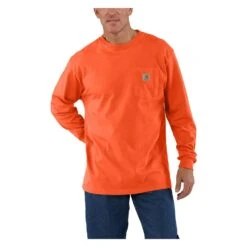 Men's Carhartt Long Sleeve Workwear Pocket T-Shirt 27 Men's Carhartt Long Sleeve Workwear Pocket T-Shirt -Carhartts Clothing Store 0 1001 carhartt long sleeve workwear pocket t shirt brite orange