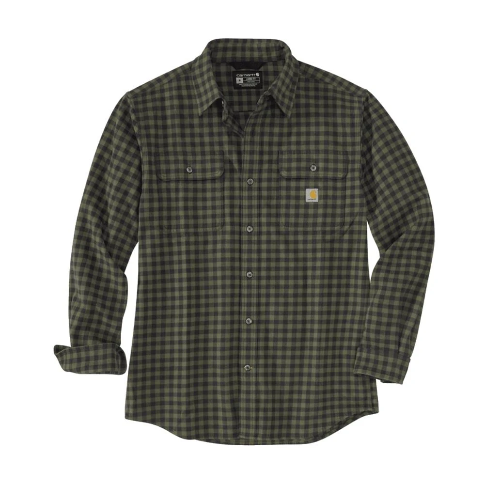 Men's Carhartt Loose Fit Heavyweight Flannel Long-Sleeve Plaid Shirt 1 Men's Carhartt Loose Fit Heavyweight Flannel Long-Sleeve Plaid Shirt