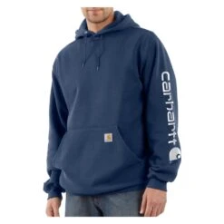 Men's Carhartt Midweight Logo Hoodie -Carhartts Clothing Store 0 1001 carhartt midweight logo hoodie new navy