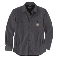 Men's Carhartt Rugged Flex Relaxed Fit Canvas Fleece-Lined Shirt Jac -Carhartts Clothing Store 0 1001 carhartt rugged flex relaxed fit canvas fleece lined shirt jac shadow