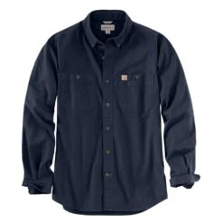 Men's Carhartt Rugged Flex Rigby Long Sleeve Work Shirt -Carhartts Clothing Store 0 1001 carhartt rugged flex rigby long sleeve work shirt navy