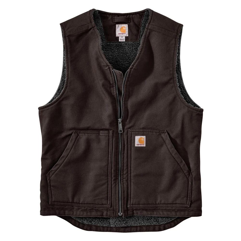Men's Carhartt Washed Duck Sherpa-Lined Vest 2 Men's Carhartt Washed Duck Sherpa-Lined Vest - Image 2