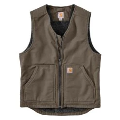 Men's Carhartt Washed Duck Sherpa-Lined Vest 5 Men's Carhartt Washed Duck Sherpa-Lined Vest -Carhartts Clothing Store 0 1001 carhartt washed duck sherpa lined vest driftwood