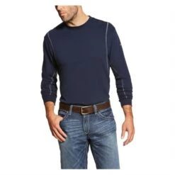 Men's Ariat FR AC Crew T-Shirt -Carhartts Clothing Store 0 650 ariat fr ac crew t shirt navy