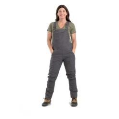 Women's Berne Workwear Flex Softstone Duck Unlined Bib Overall -Carhartts Clothing Store 0 650 berne workwear flex softstone duck unlined bib overall titanium