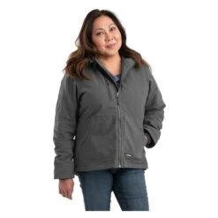 Women's Berne Workwear Heathered Duck Hoodie -Carhartts Clothing Store 0 650 berne workwear heathered duck hoodie titanium