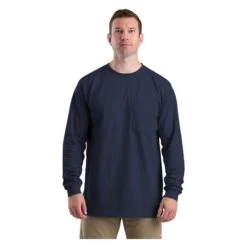 Men's Berne Workwear Heavyweight Long Sleeve Pocket T-Shirt -Carhartts Clothing Store 0 650 berne workwear heavyweight long sleeve pocket t shirt navy