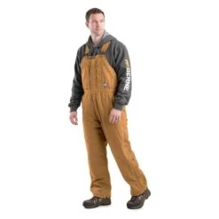 Men's Berne Workwear Original Washed Insulated Bib Overalls -Carhartts Clothing Store 0 650 berne workwear original washed insulated bib overalls brown duck