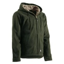 Men's Berne Workwear Washed Hooded Work Coat -Carhartts Clothing Store 0 650 berne workwear washed hooded work coat moss