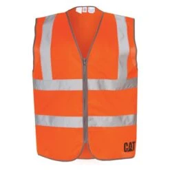 Men's CAT Hi-Vis Zip Vest -Carhartts Clothing Store 0 650 cat hi vis zip vest orange