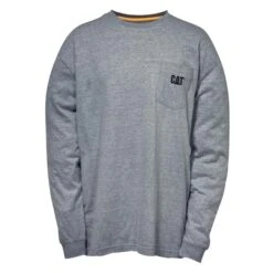 Men's CAT Long Sleeve Trademark Pocket T-Shirt