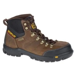 Men's CAT Threshold Steel Toe Waterproof Boots -Carhartts Clothing Store 0 650 cat threshold steel toe waterproof real brown