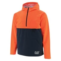 Men's CAT Trade Packable Anorak -Carhartts Clothing Store 0 650 cat trade packable anorak hi vis orange