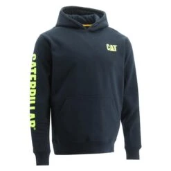 Men's CAT Trademark Banner Hoodie -Carhartts Clothing Store 0 650 cat trademark banner hoodie eclipse hi vis yellow