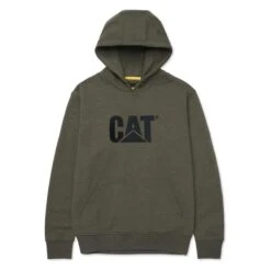 Men's CAT Trademark Hoodie -Carhartts Clothing Store 0 650 cat trademark hoodie army moss heather