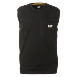 Men's CAT Trademark Sleeveless Pocket T-Shirt