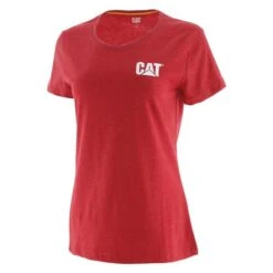 Women's CAT Trademark T-Shirt -Carhartts Clothing Store 0 650 cat womens trademark t shirt hot red heather