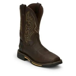 Men's Justin Original Work Boots 11" Joist Square Toe Composite Toe Waterproof
