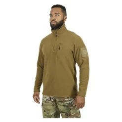 Men's Mission Made Quarter Zip Fleece Pullover -Carhartts Clothing Store 0 650 mission made quarter zip fleece pullover tan