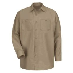 Men's Red Kap Long Sleeve Industrial Solid Work Shirt -Carhartts Clothing Store 0 650 red kap long sleeve industrial solid work shirt khaki
