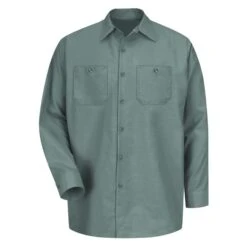 Men's Red Kap Long Sleeve Industrial Solid Work Shirt -Carhartts Clothing Store 0 650 red kap long sleeve industrial solid work shirt light green