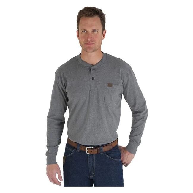 Men's Wrangler Riggs Long Sleeve Pocket Henley 1 Men's Wrangler Riggs Long Sleeve Pocket Henley