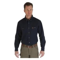 Men's Wrangler Riggs Relaxed Fit Twill Work Shirt 9 Men's Wrangler Riggs Relaxed Fit Twill Work Shirt -Carhartts Clothing Store 0 650 wrangler riggs relaxed fit twill work shirt navy