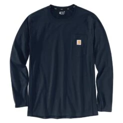 Men's Carhartt Force Long Sleeve Pocket T-Shirt 15 Men's Carhartt Force Long Sleeve Pocket T-Shirt -Carhartts Clothing Store 1 1001 carhartt force long sleeve pocket t shirt navy