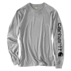 Men's Carhartt Long Sleeve Logo T-Shirt 22 Men's Carhartt Long Sleeve Logo T-Shirt -Carhartts Clothing Store 1 1001 carhartt long sleeve logo t shirt heather gray