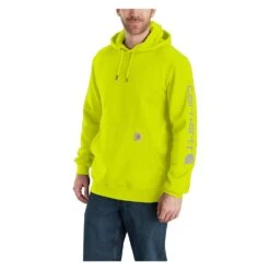 Men's Carhartt Midweight Logo Hoodie -Carhartts Clothing Store 1 1001 carhartt midweight logo hoodie brite lime