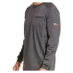 Men's Ariat FR Air Crew T-Shirt -Carhartts Clothing Store 1 650 ariat fr air crew t shirt charcoal heather