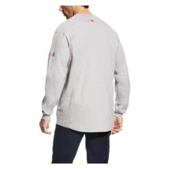 Men's Ariat FR Air Crew T-Shirt -Carhartts Clothing Store 1 650 ariat fr air crew t shirt silver fox heather