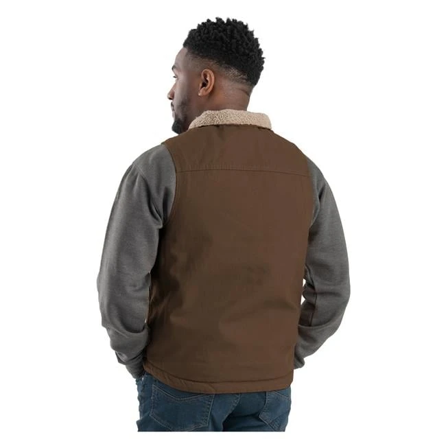 Men's Berne Workwear Heartland Sherpa-Lined Washed Duck Vest 2 Men's Berne Workwear Heartland Sherpa-Lined Washed Duck Vest - Image 2