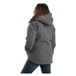 Women's Berne Workwear Heathered Duck Hoodie -Carhartts Clothing Store 1 650 berne workwear heathered duck hoodie titanium