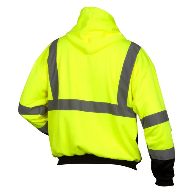 Men's Pyramex Hi-Vis Lime Zipper Sweatshirt 2 Men's Pyramex Hi-Vis Lime Zipper Sweatshirt - Image 2