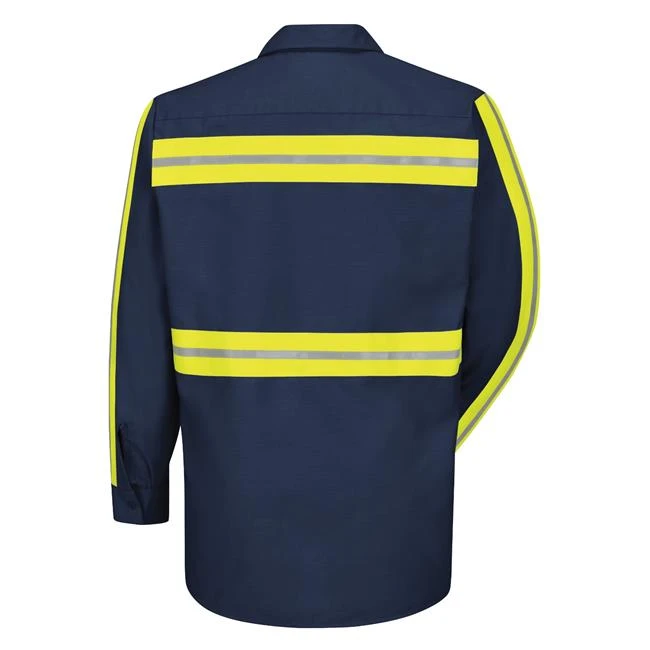 Men's Red Kap Enhanced Visibility Industrial Work Shirt Long Sleeve 2 Men's Red Kap Enhanced Visibility Industrial Work Shirt Long Sleeve - Image 2