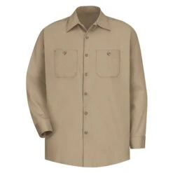 Men's Red Kap Wrinkle Resistant Cotton Long Sleeve Work Shirt -Carhartts Clothing Store 1 650 red kap wrinkle resistant cotton long sleeve work shirt khaki
