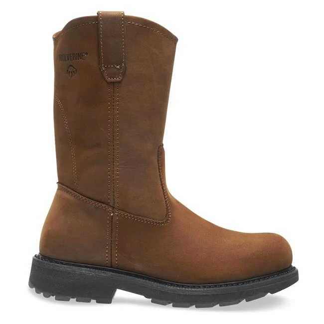 Men's Wolverine 10" Leather Wellington Steel Toe Boots 2 Men's Wolverine 10" Leather Wellington Steel Toe Boots - Image 2