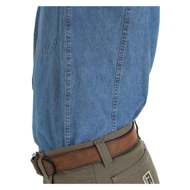 Men's Wrangler Riggs Relaxed Fit Denim Work Shirt 2 Men's Wrangler Riggs Relaxed Fit Denim Work Shirt - Image 2