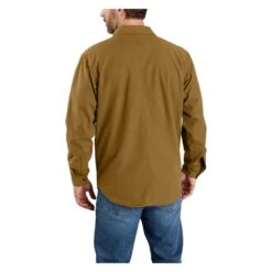 Men's Carhartt Rugged Flex Relaxed Fit Canvas Fleece-Lined Shirt Jac -Carhartts Clothing Store 2 1001 carhartt rugged flex relaxed fit canvas fleece lined shirt jac oak brown