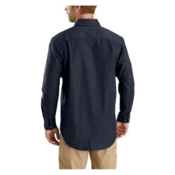 Men's Carhartt Rugged Flex Rigby Long Sleeve Work Shirt -Carhartts Clothing Store 2 1001 carhartt rugged flex rigby long sleeve work shirt navy