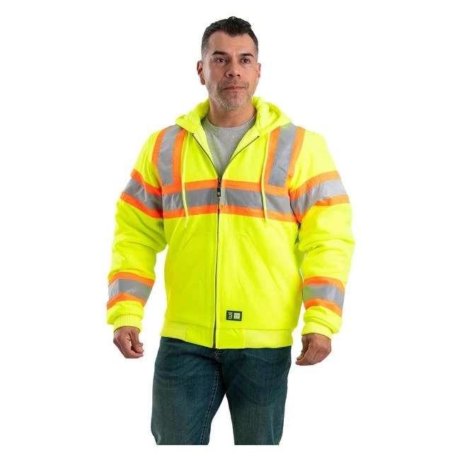 Men's Berne Workwear Hi-Vis Type R Class 3 Hooded Active Jacket 3 Men's Berne Workwear Hi-Vis Type R Class 3 Hooded Active Jacket - Image 3