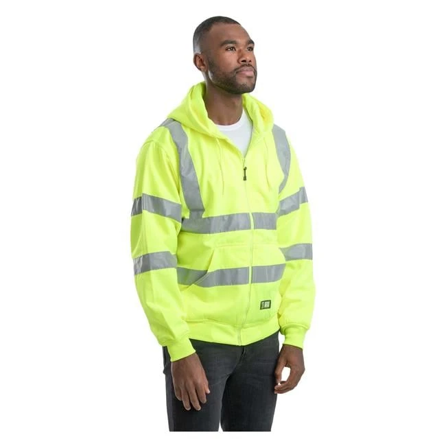 Men's Berne Workwear Hi-Vis Type R Class 3 Lined Hooded Sweatshirt 3 Men's Berne Workwear Hi-Vis Type R Class 3 Lined Hooded Sweatshirt - Image 3