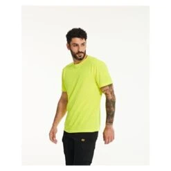 Men's CAT Coolmax T-Shirt -Carhartts Clothing Store 2 650 cat coolmax t shirt hi vis yellow